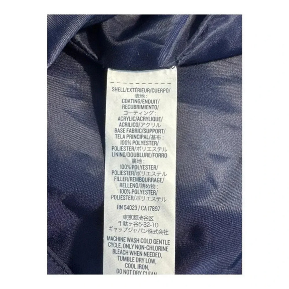 Old Navy Women's Quilted Hooded Rain Jacket Blue Size Medium Mid-Length Casual - Picture 7 of 7